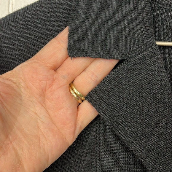 Appleseed’s Womens Vest M Black Notched Collar Button Up Side Slits Stretch EUC - Picture 3 of 10